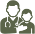 Doctor with stethoscope comforting child, representing personalized mental health care.